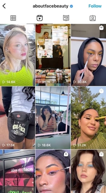 about face beauty Instagram
