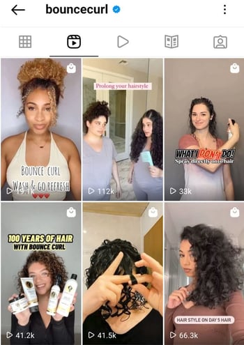 bounce curl instagram reels
